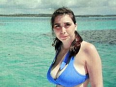 Check out this horny amateur man masturbating on a photo of a sexy brunette babe in blue bikini to.Watch him jerking off until her cums.