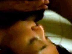 A pretty pinay and her boyfriend plays with a camera while in their rented apartment and is here captured stark naked and sucking her bfs average cock.