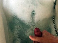 Massive cumshot in bathtub