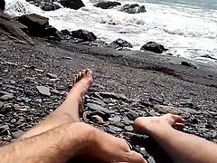 Getting my cock out on a public beach