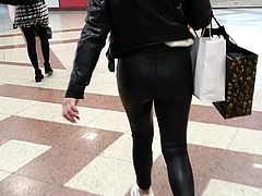Greek girl in leather leggings 4
