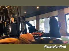 Natalie Alyn Lind working out at the gym 03
