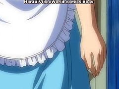 Sexy maid takes hard hentai stick in
