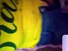 Badoo - Girl masturbating with Brazil shirt