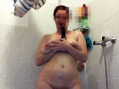 My wife in the shower 1