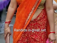 saree aunty walk backless