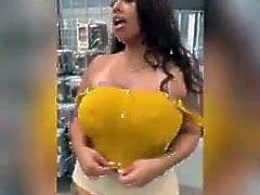 Crazy latina with BIG BOOTY showing her assets around