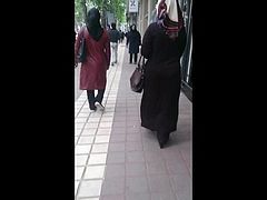 Ass Butt Walking Spy Hijab Muslim Jilbab Turbanli Arab maxi