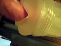 Cumshot in Fleshlight again (closeup)