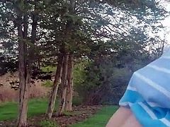 Stephanie DeWolfe showing off in the front yard (part 2)