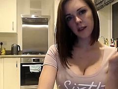 Sexy webcam brunette with big boobs