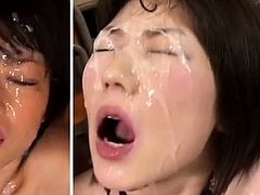 Asian wife blowjob and facial