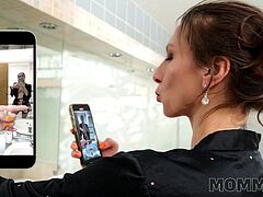 This naughty tattooed milf called her stepson into the bathroom with her today to get him to click some pictures of her. But as soon as he started taking her pics, she dropped her dress and got naked to seduce him instead and got him all hard and erect before sliding his boner down her throat all sloppily.