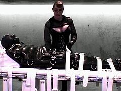 Extreme fetish latex play