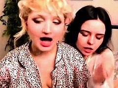 Blonde and brunette lesbians munch their asses
