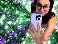 Cute curly brunette solo webcam masturbation