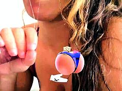 Kylie's fantastic blowjob, she fellates and guzzles my