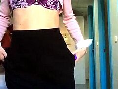 Violet lovely amateur redhead woman toying