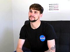 Solo inked Jock wanking his cock