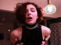 Latex slut solo anal masturbation