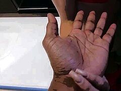 Teasing stunning TS barebacked in POV