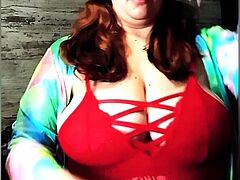 Horny busty blonde babe with big boobs