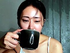 Asian Milf toys her pussy on webcam